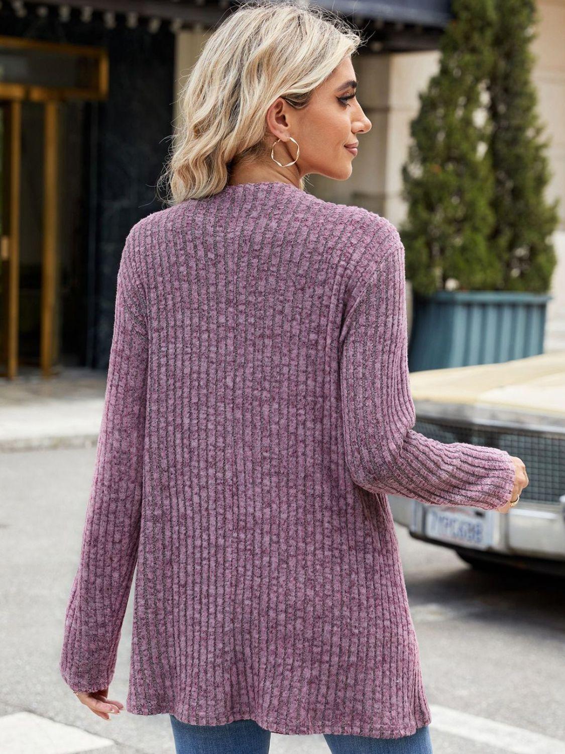 Open Front Long Sleeve Cardigan Carauana Store