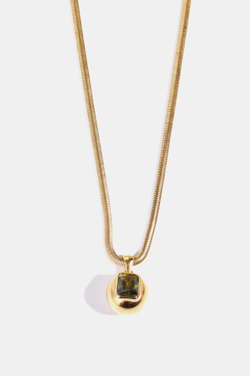 Zircon 18K Gold-Plated Geometrical Shape Pendant Necklace Carauana Store