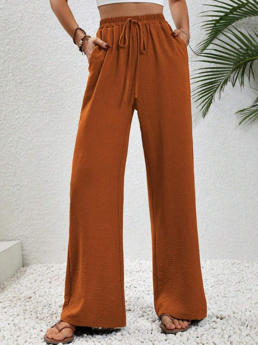 Wide Leg Drawstring Pants Carauana Store