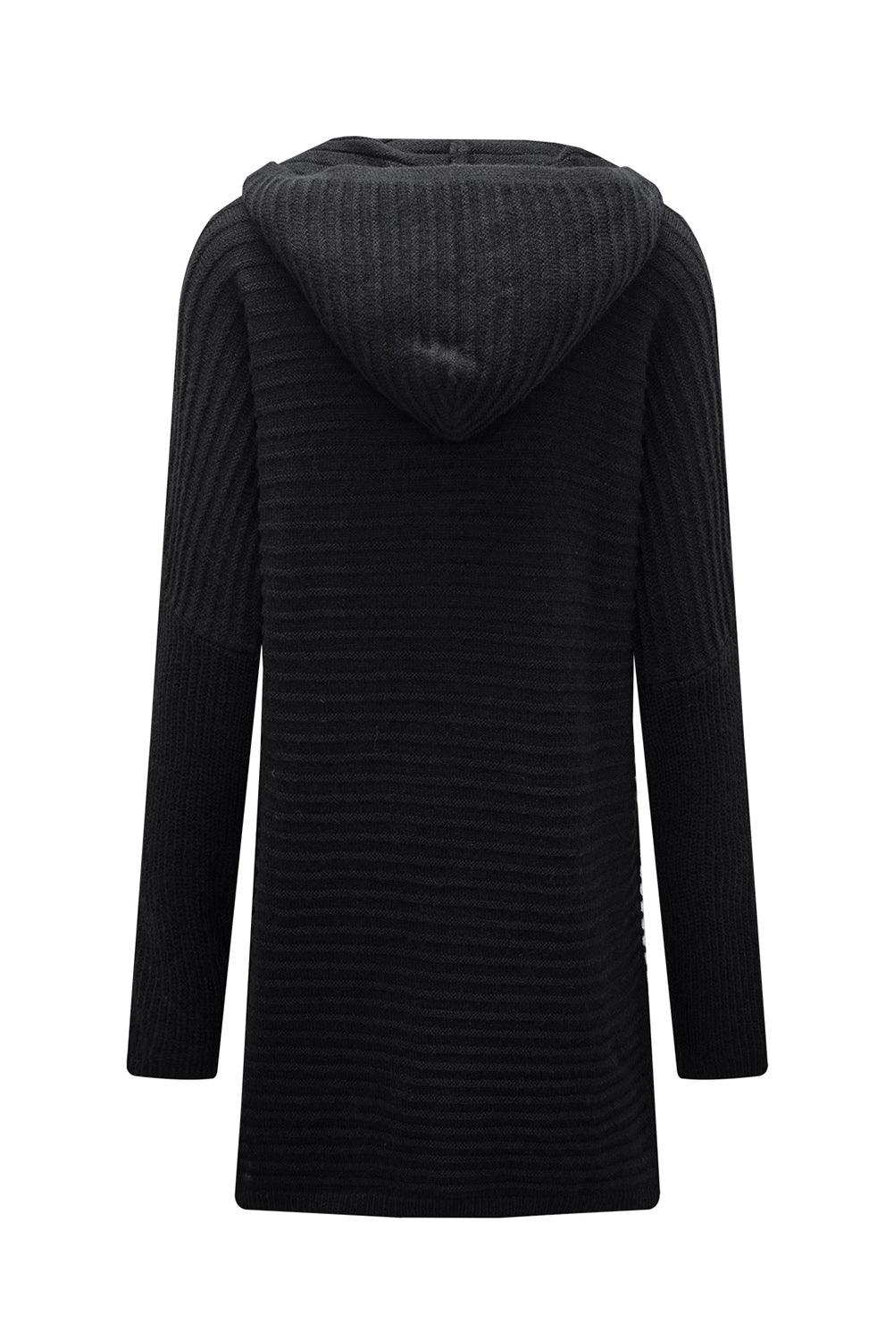 Open Front Longline Hooded Cardigan Carauana Store