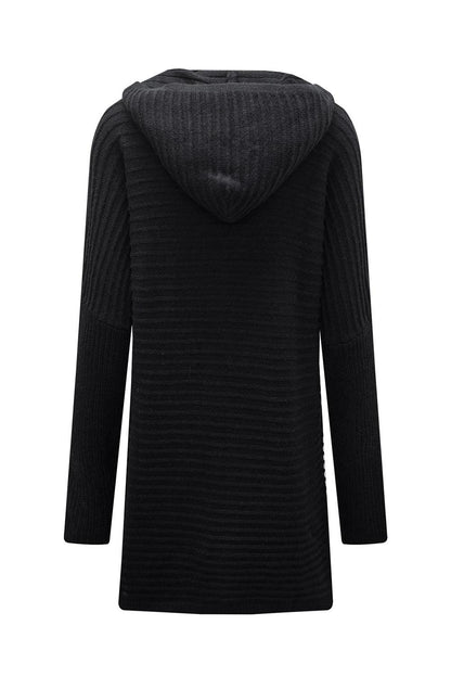 Open Front Longline Hooded Cardigan Carauana Store