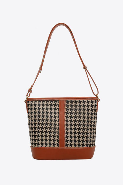 Houndstooth PU Leather Shoulder Bag Carauana Store