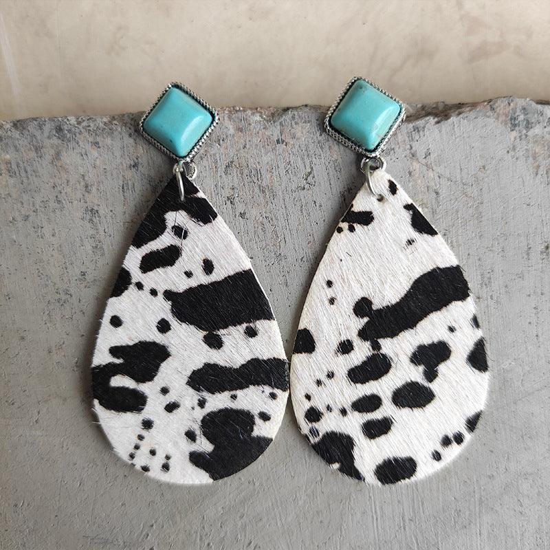 Artificial Turquoise Teardrop Earrings Carauana Store