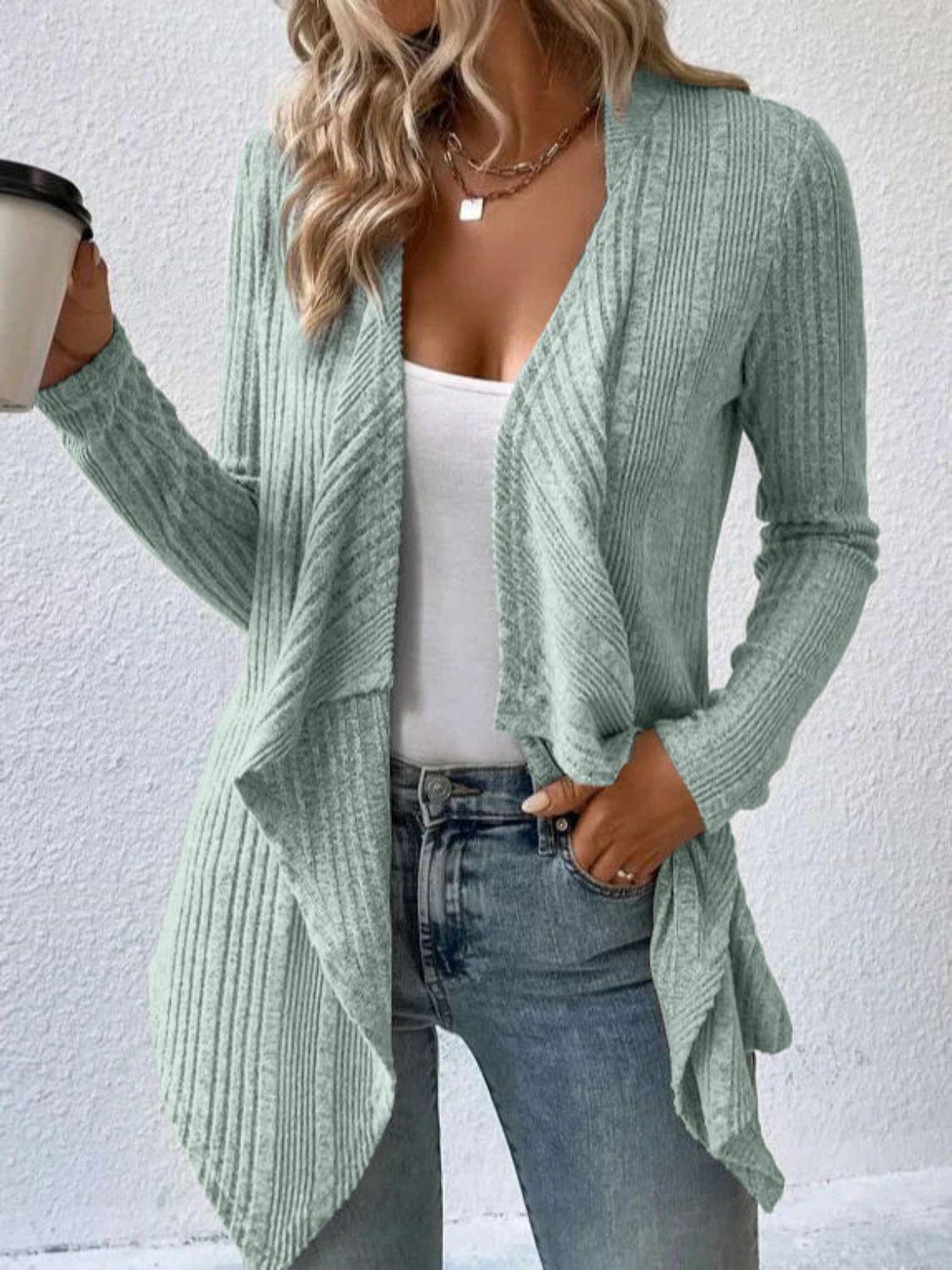 Open Front Long Sleeve Cardigan Carauana Store