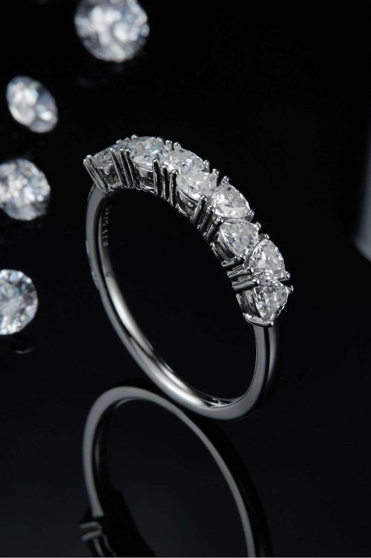 1 Carat Moissanite 925 Sterling Silver Half-Eternity Ring Carauana Store