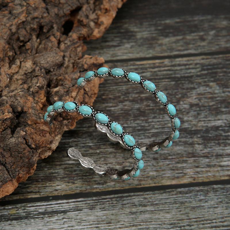 Artificial Turquoise C-Hoop Earrings Carauana Store