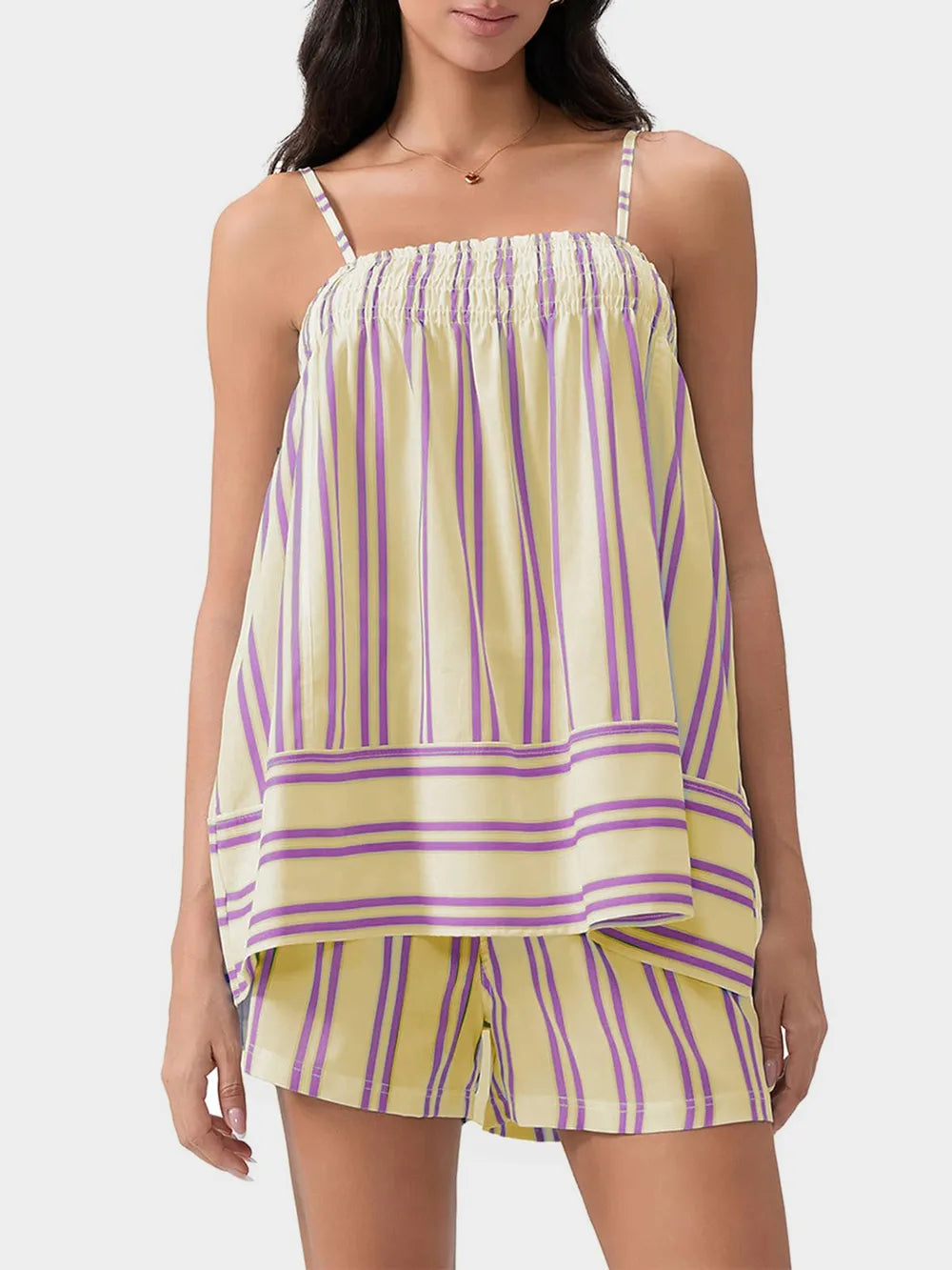 Smocked Square Neck Cami and Shorts Set Carauana Store