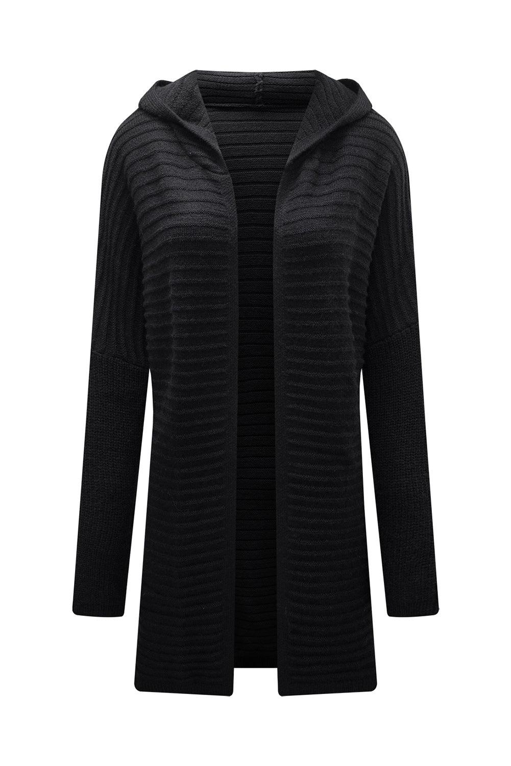 Open Front Longline Hooded Cardigan Carauana Store