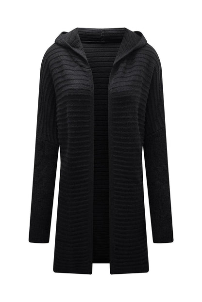 Open Front Longline Hooded Cardigan Carauana Store