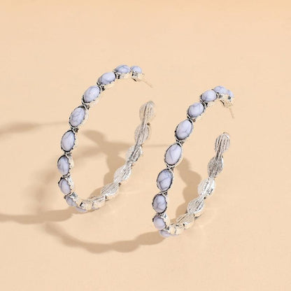 Artificial Turquoise C-Hoop Earrings Carauana Store