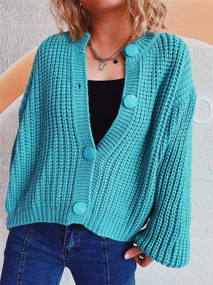 Button Up Long Sleeve Cardigan Carauana Store