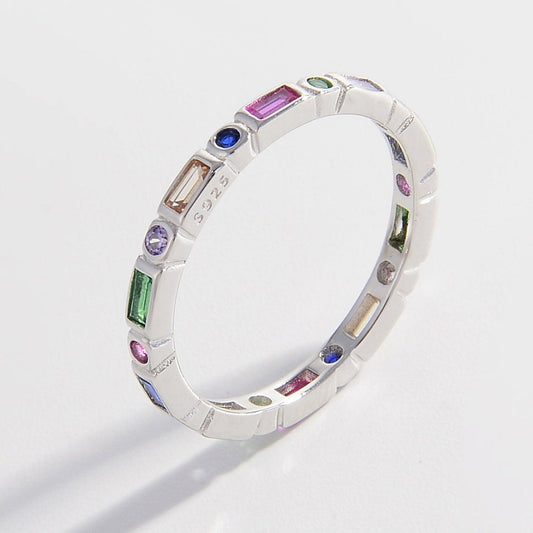 925 Sterling Silver Inlaid Zircon Ring Carauana Store