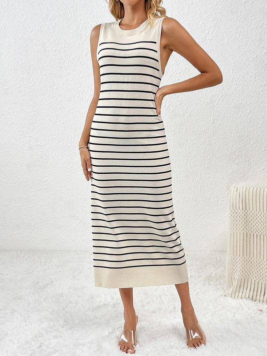 Round Neck Sleeve Midi Knit Dress Carauana Store