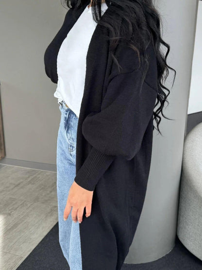 Perfee Open Front Dropped Shoulder Cardigan Carauana Store