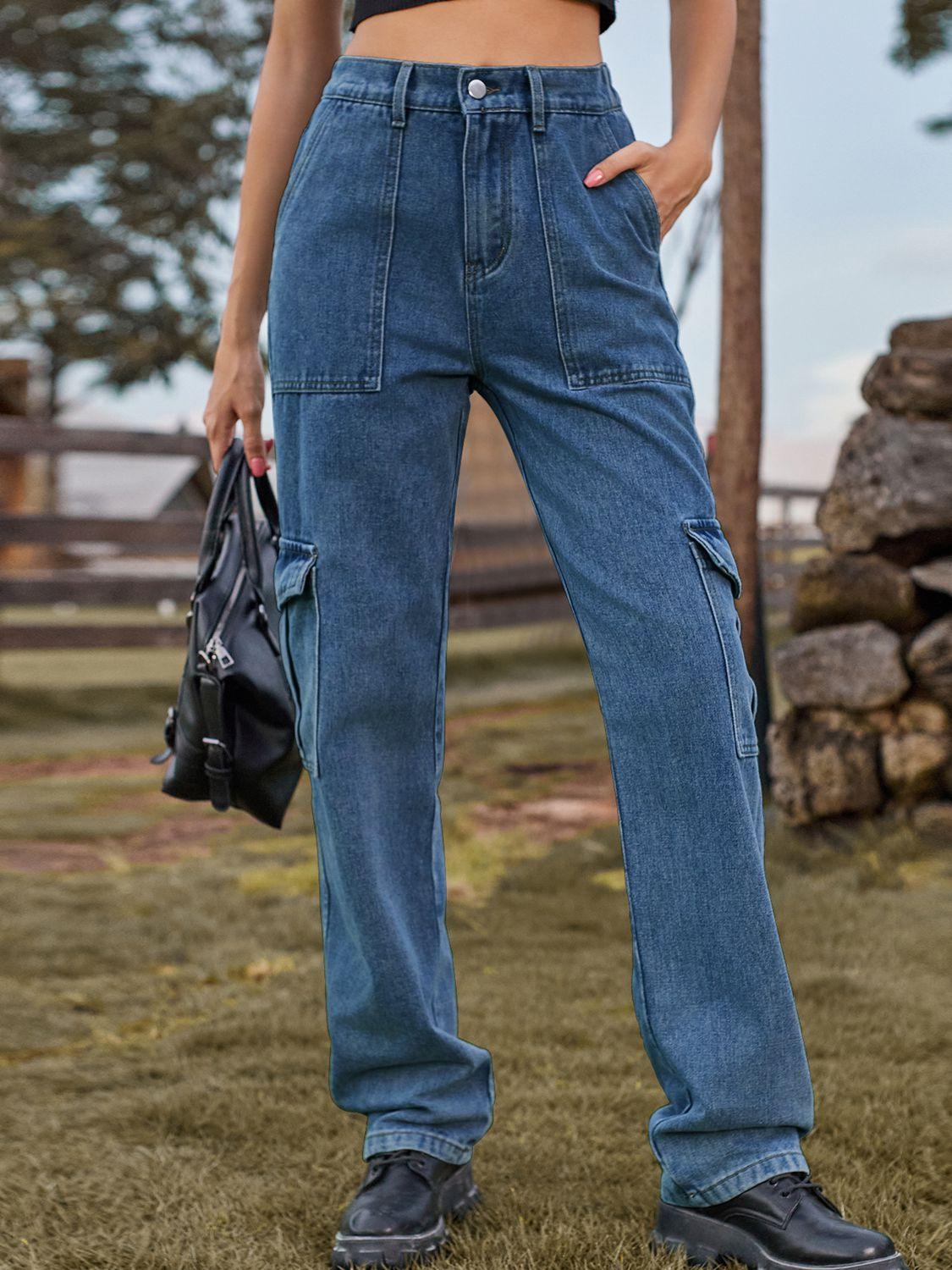 High Waist Cargo Jeans Carauana Store