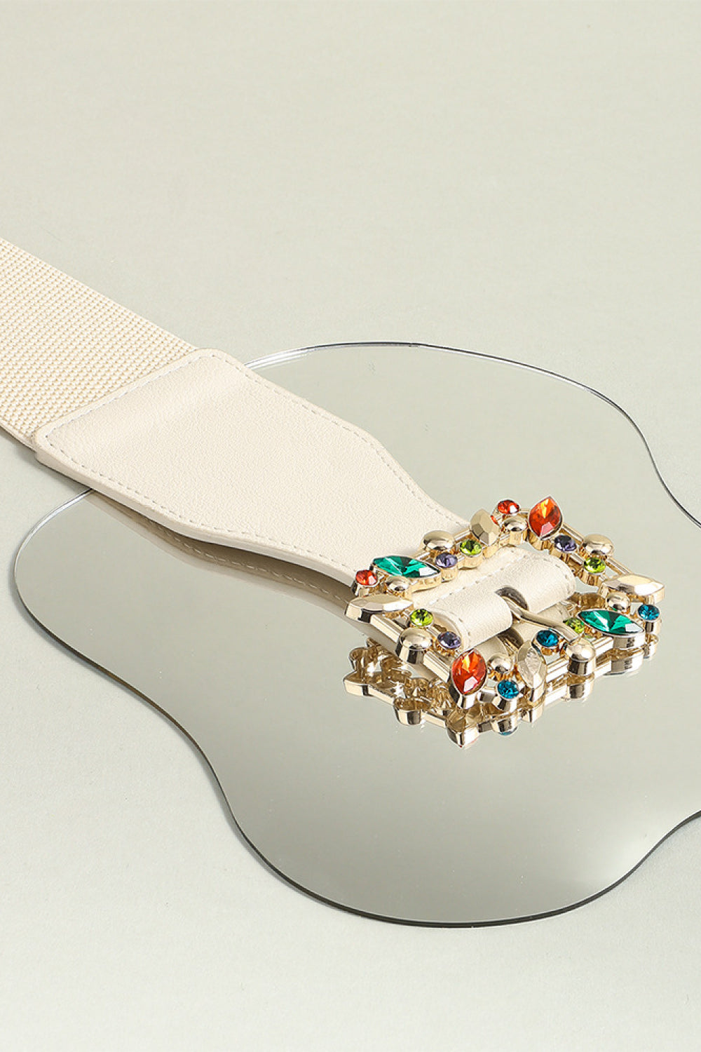 Multicolored Leaf Buckle Elastic Belt Carauana Store