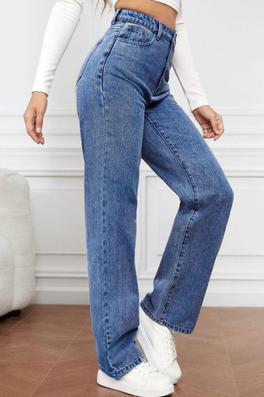 High Waist Straight Jeans Carauana Store