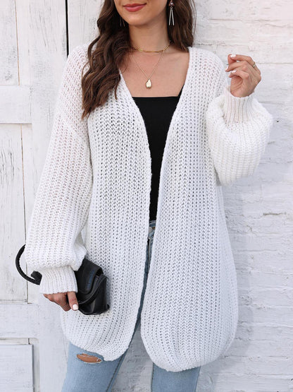 Open Front Dropped Shoulder Longline Cardigan Carauana Store