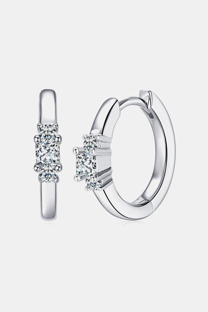 Moissanite 925 Sterling Silver Huggie Earrings Carauana Store