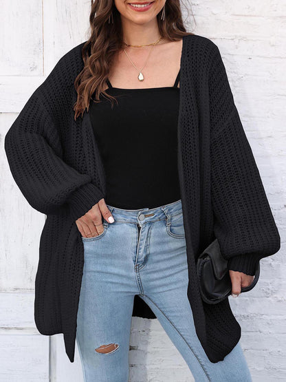 Open Front Dropped Shoulder Longline Cardigan Carauana Store