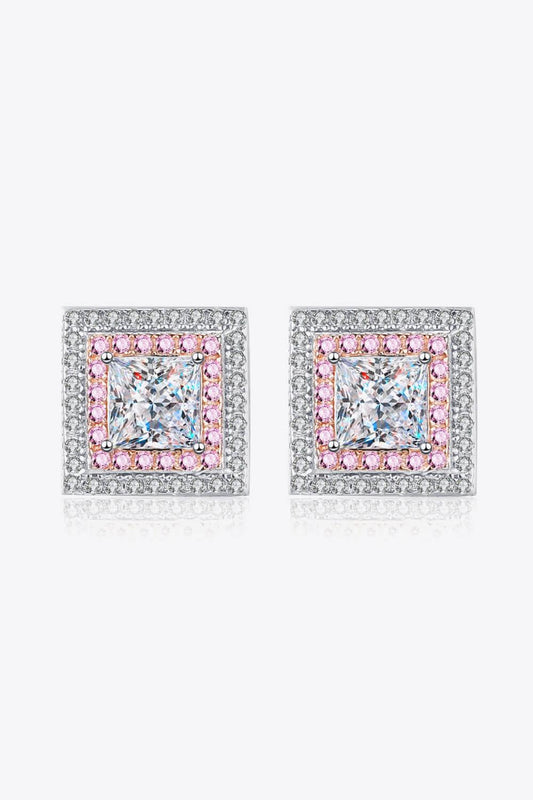 Moissanite Square Stud Earrings