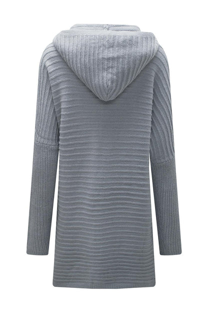 Open Front Longline Hooded Cardigan Carauana Store