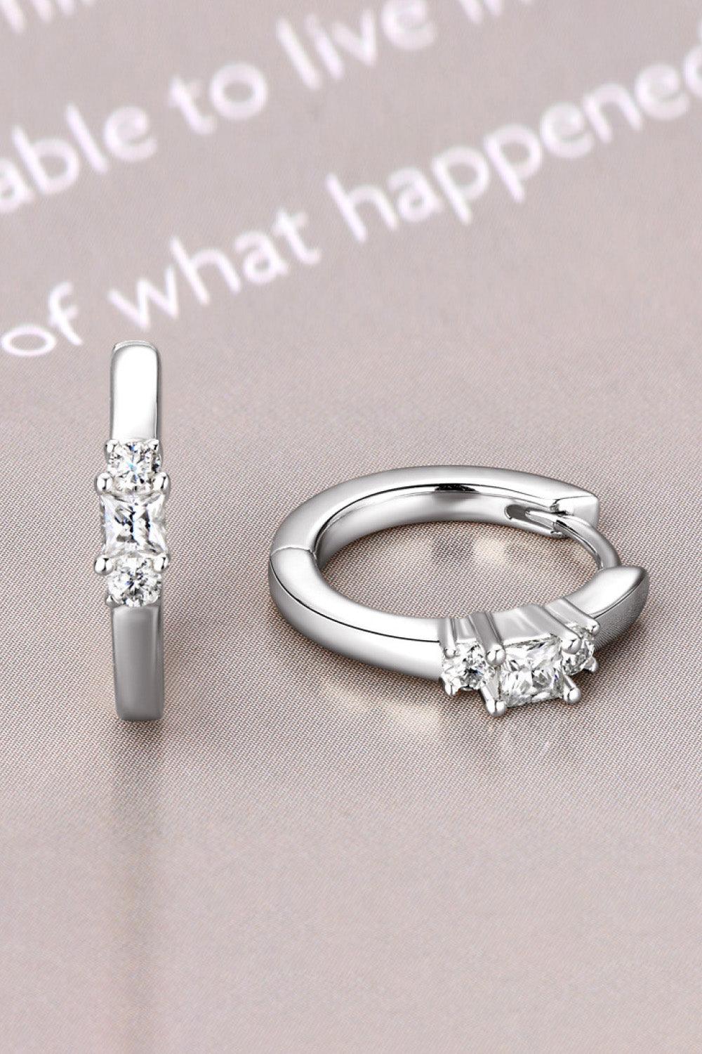 Moissanite 925 Sterling Silver Huggie Earrings Carauana Store