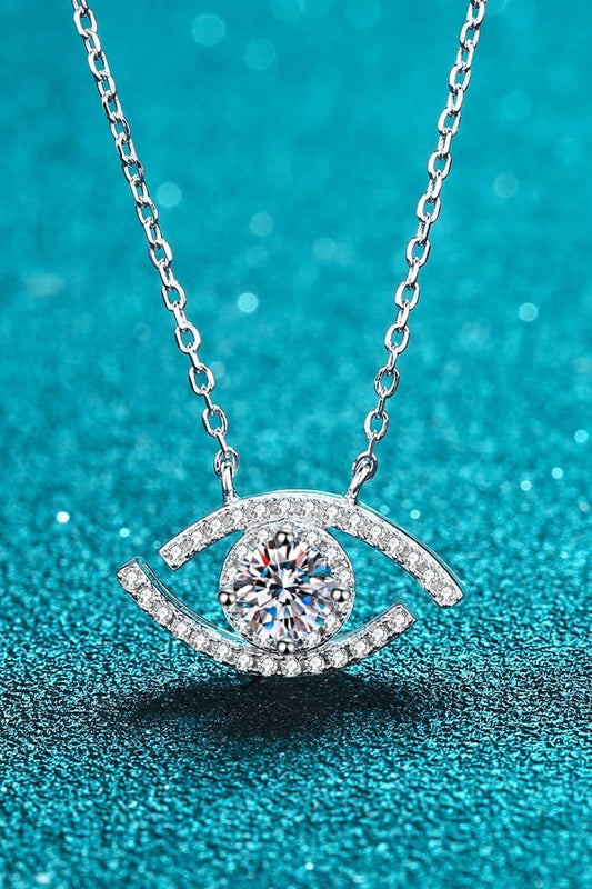 Moissanite Evil Eye Pendant 925 Sterling Silver Necklace Carauana Store