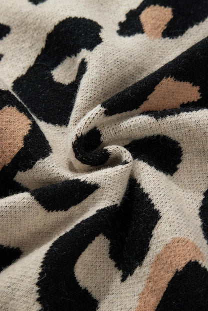 Leopard Open Front Long Sleeve Cardigan Carauana Store