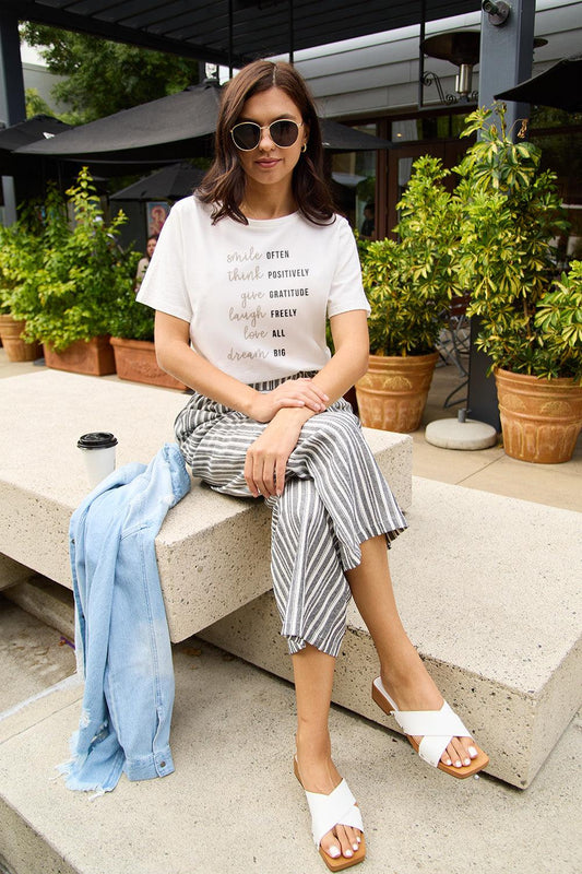 Simply Love Full Size Letter Graphic Short Sleeve T-Shirt Carauana Store