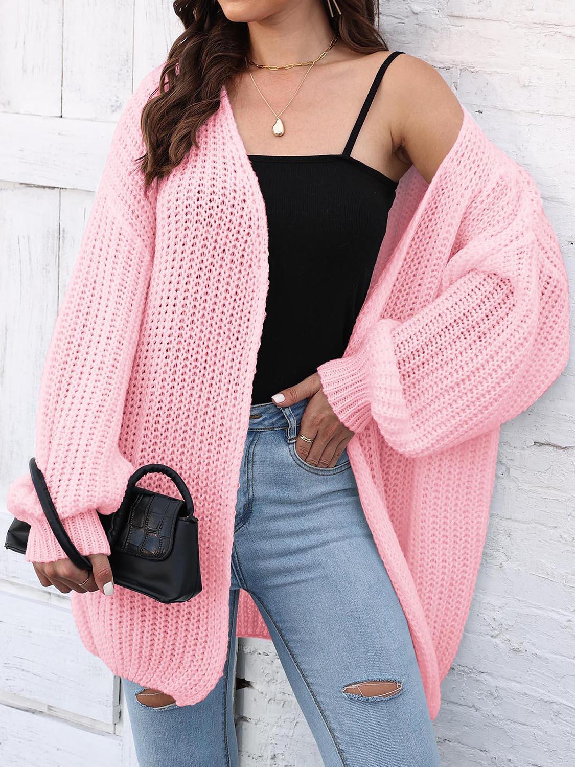 Open Front Dropped Shoulder Longline Cardigan Carauana Store