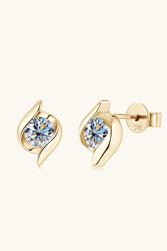 1 Carat Moissanite 925 Sterling Silver Stud Earrings Carauana Store