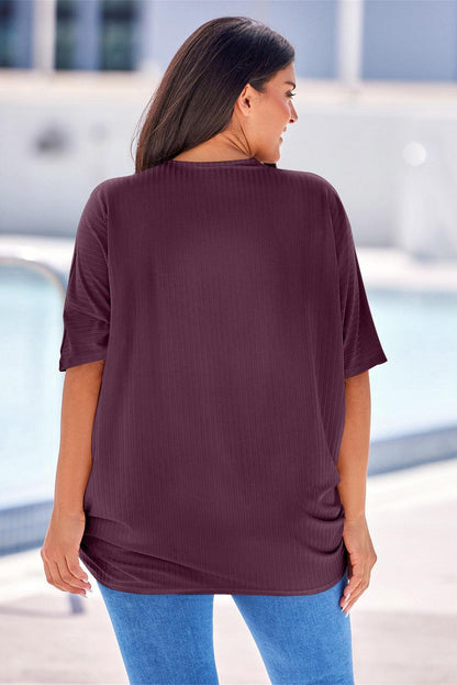 Plus Size Ribbed Cocoon Cover Up Carauana Store