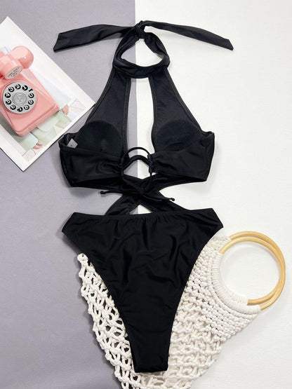 Cutout Halter Neck One-Piece Swimwear Carauana Store