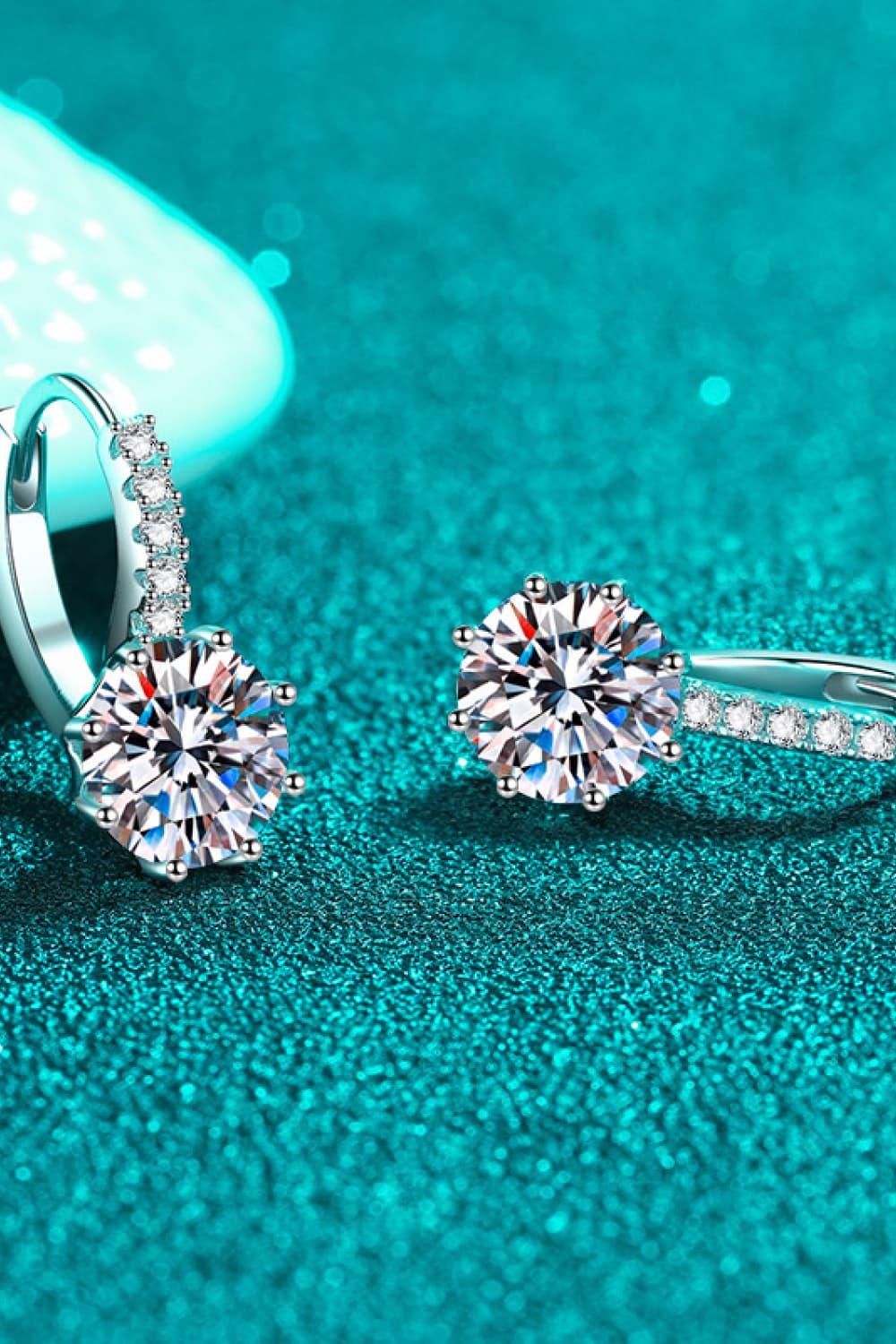 4 Carat Moissanite 925 Sterling Silver Earrings Carauana Store