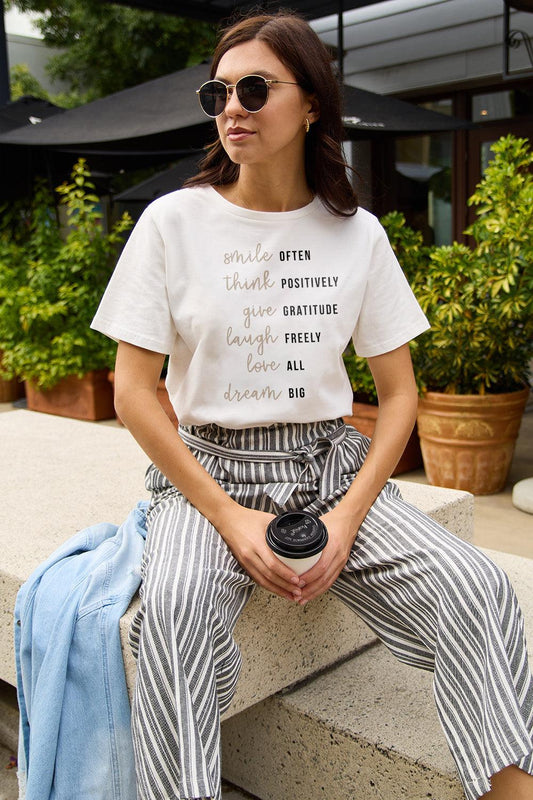 Simply Love Full Size Letter Graphic Short Sleeve T-Shirt Carauana Store