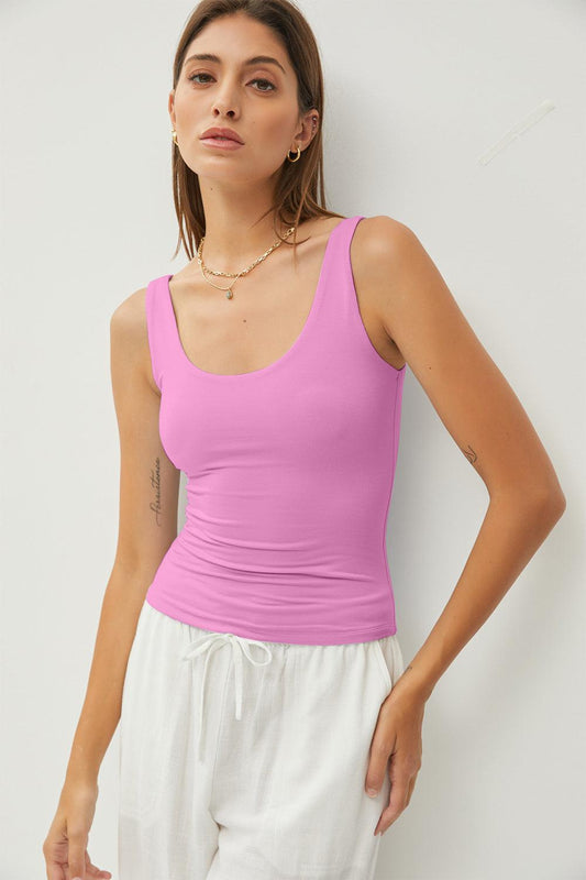 Be Cool Scoop Neck Wide Strap Tank Carauana Store