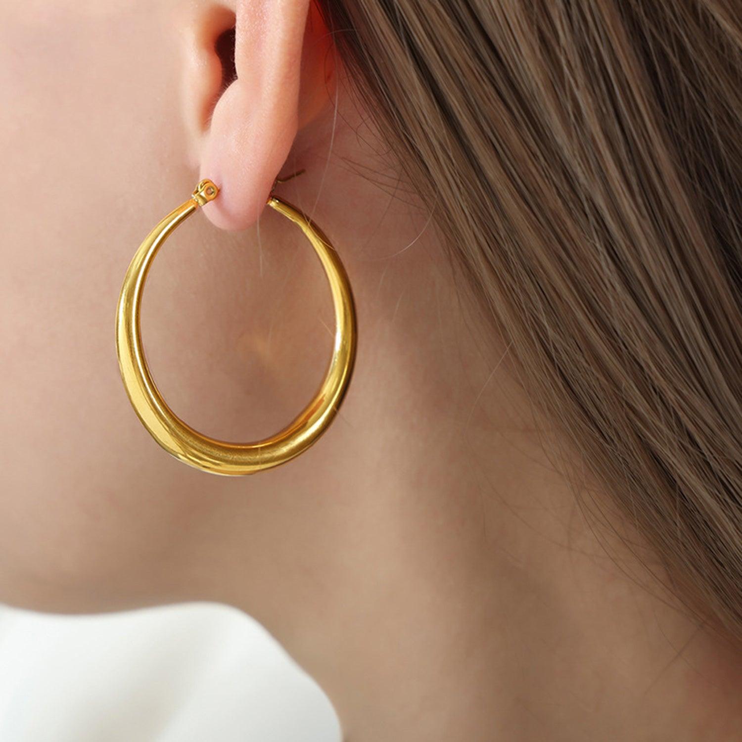 18K Gold-Plated Hoop Earrings Carauana Store