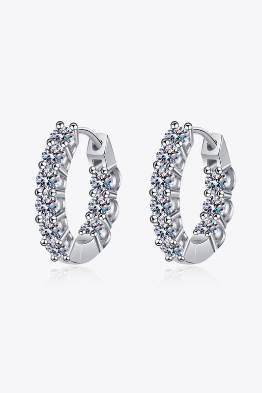 1.8 Carat Moissanite Hoop Earrings