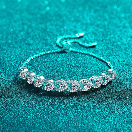 1 Carat Moissanite 925 Sterling Silver Bracelet Carauana Store
