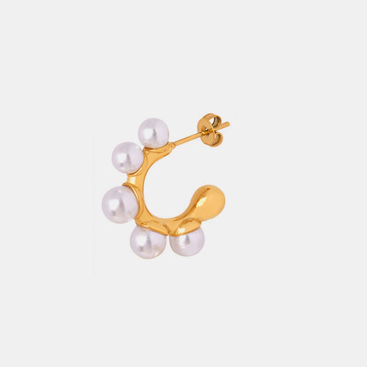 Synthetic Pearl 18K Gold-Plated Earrings Carauana Store