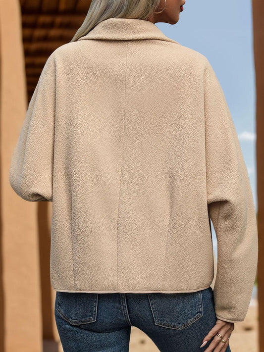 Perfee Pocketed Toggle Collared Neck Coat Carauana Store