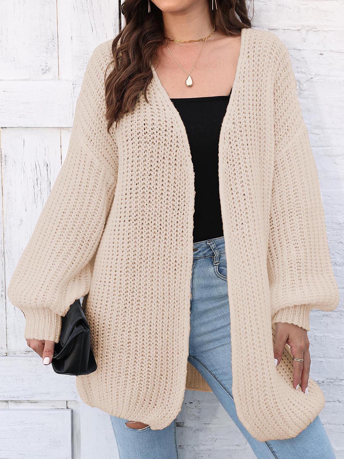 Open Front Dropped Shoulder Longline Cardigan Carauana Store