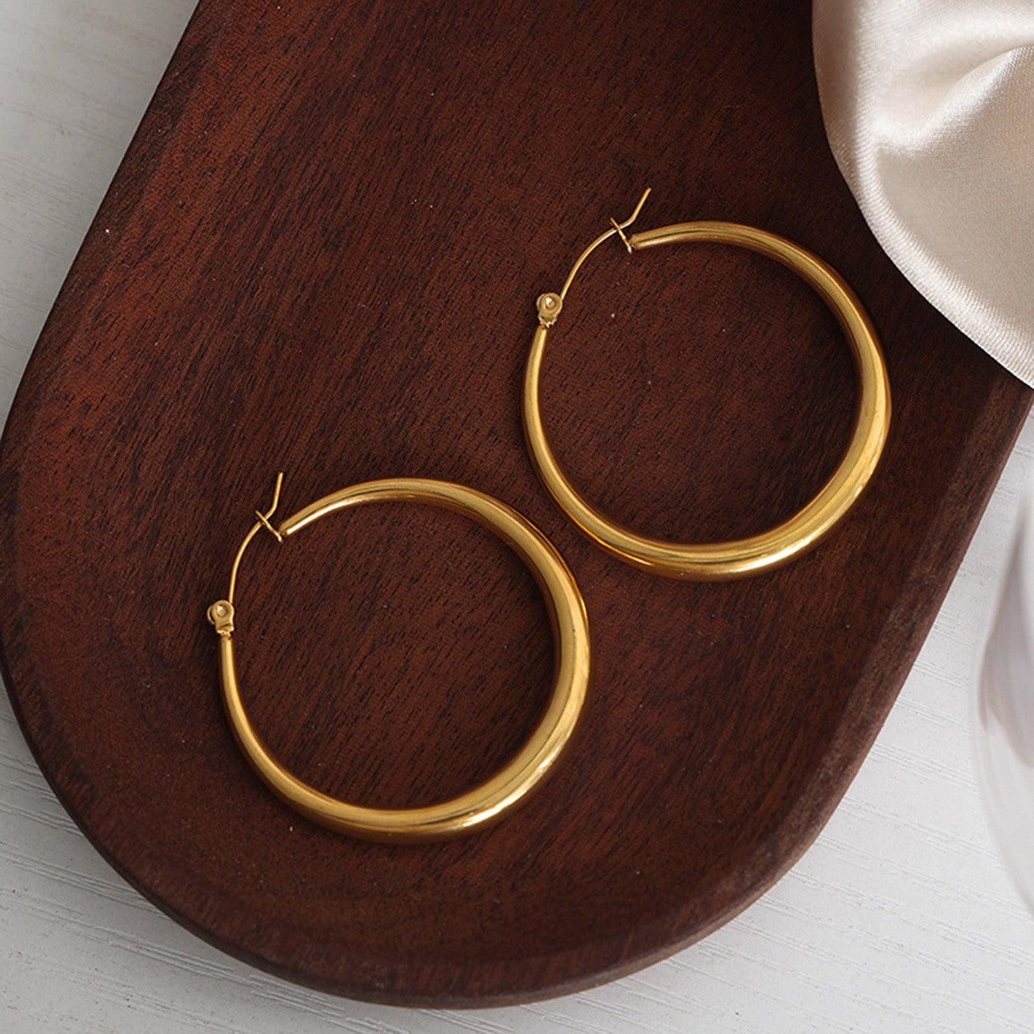 18K Gold-Plated Hoop Earrings Carauana Store