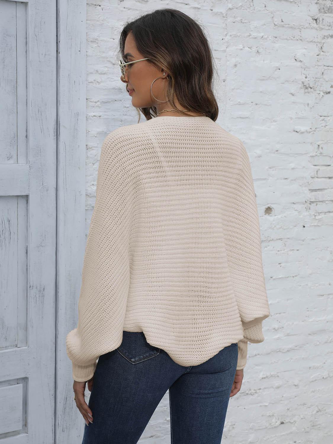 Bat Sleeve Open Front Short Cardigan Carauana Store
