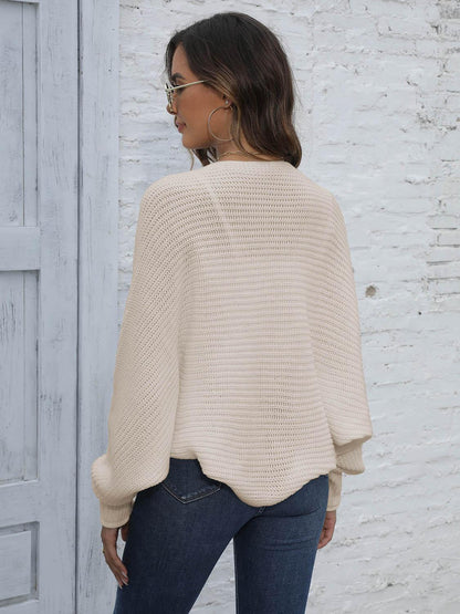Bat Sleeve Open Front Short Cardigan Carauana Store