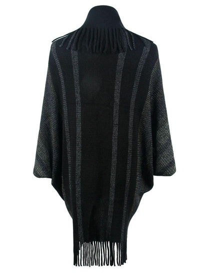 Fringe Detail Open Front Poncho Carauana Store
