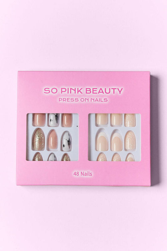 SO PINK BEAUTY Press On Nails 2 Packs Carauana Store