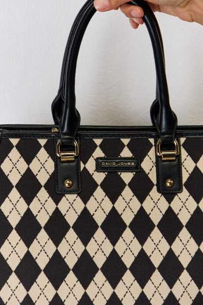 David Jones Argyle Pattern PU Leather Handbag Carauana Store