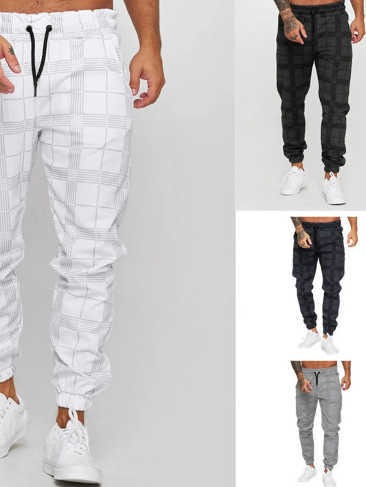 Men's Plus Size Plaid Drawstring Pants Carauana Store
